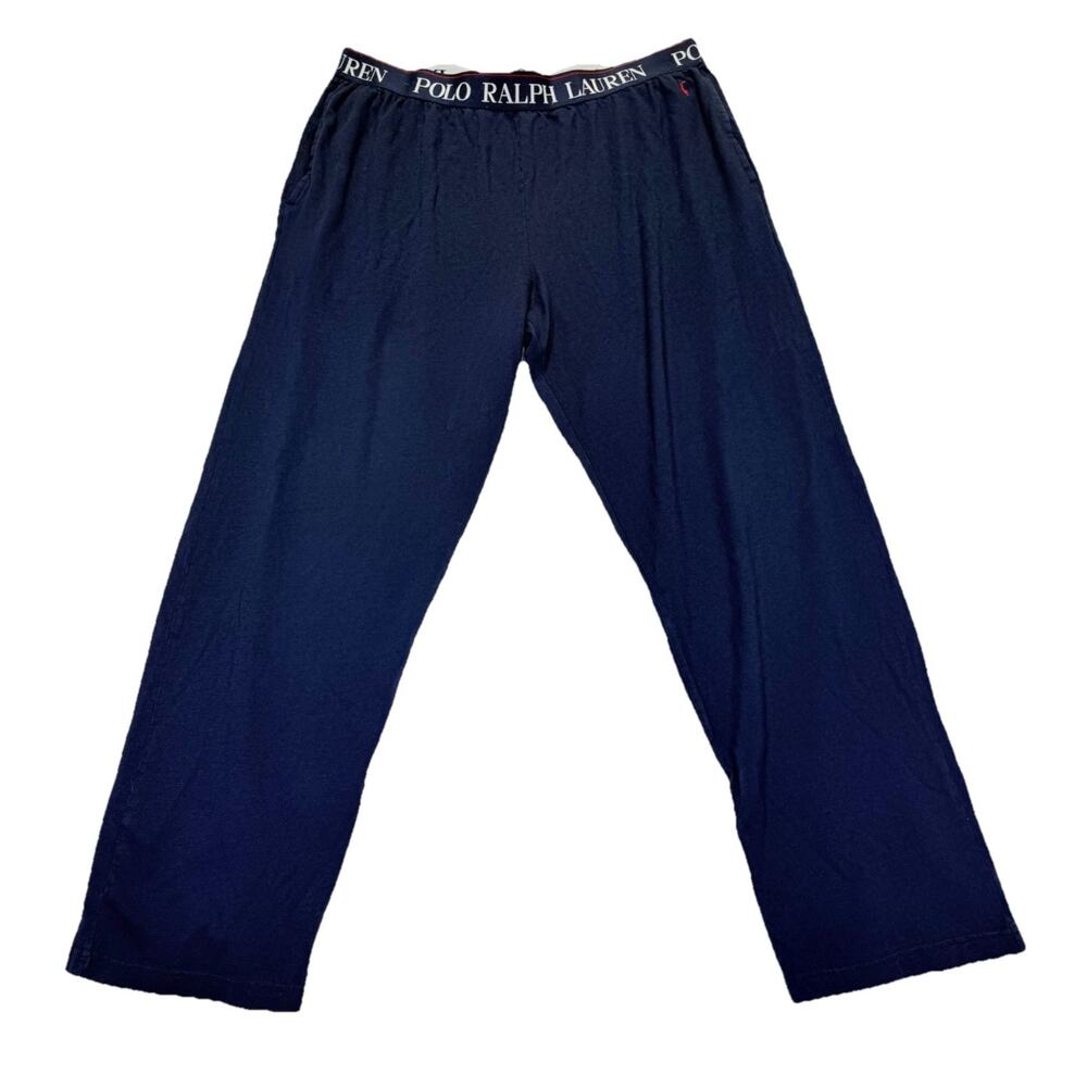 Polo Ralph Lauren Pajama Lounge Pants Men’s 1X Navy Logo Waistband Cotton Modal